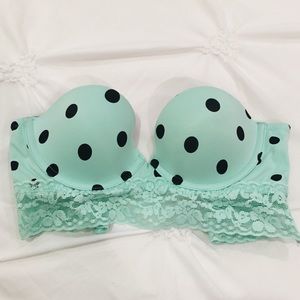 PINK STRAPLESS LACE BRA